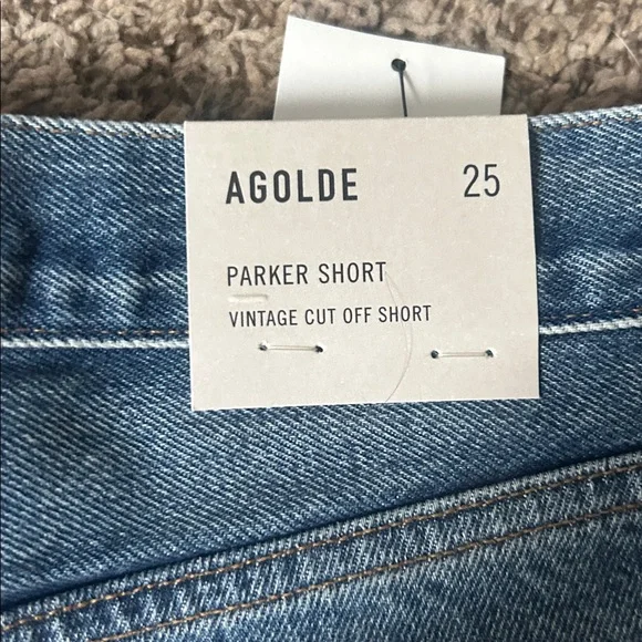 AGOLDE Parker Vintage cut off shorts size 25 ladies retro blue ruin color NEW - Picture 7 of 12